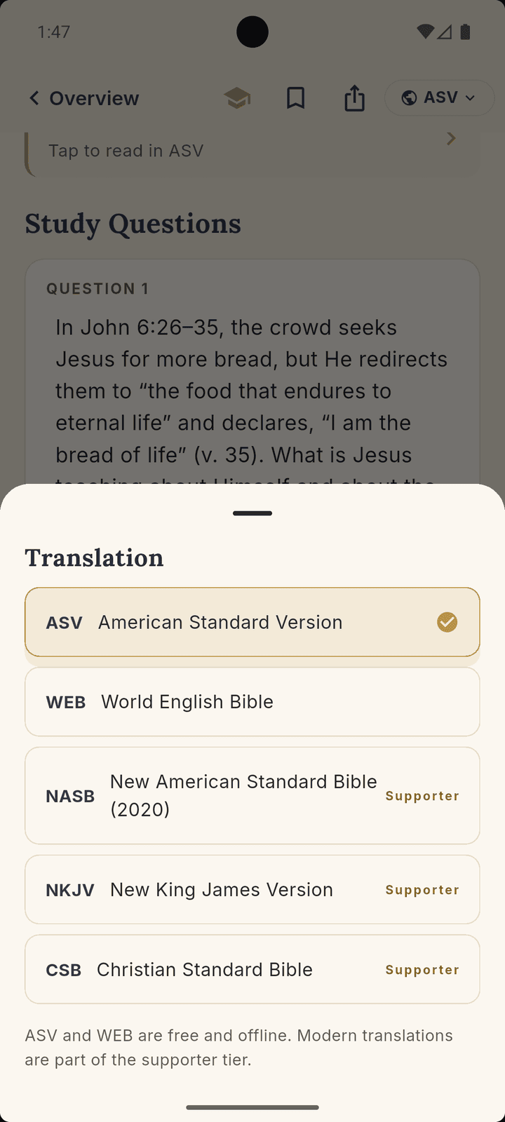 Translation choices